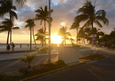 Setting sun at the beach